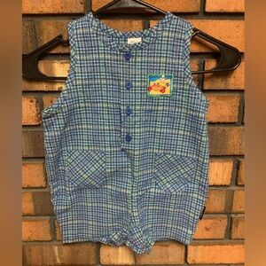 Healthtex Blue and Yellow Checkered Romper
